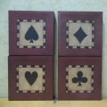 Lot of 4 Card Suits on Canvas Wall Decor